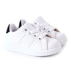 Dětská bílo-černá lesklá tenisová obuv velikost 23