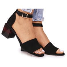 Semišové sandály Laura Messi 2285 Black velikost 40