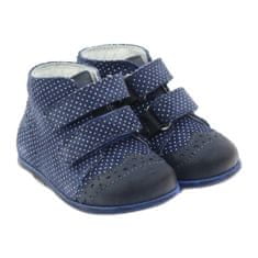 Kožené boty na suchý zip Hugotti navy blue velikost 19