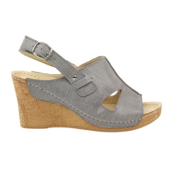 Koženkové sandály Grey
