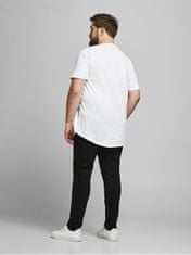 Jack&Jones Plus Pánské triko JJENOA Long Line Fit 12184933 White (Velikost 5XL)