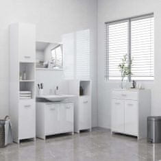 shumee 4dílný set koupelnového nábytku bílý s vysokým leskem