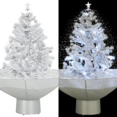 shumee vidaXL vánoční stromeček se sněhem, podstavec na deštník, bílý, 75 cm