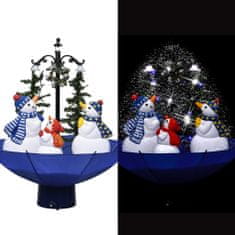shumee vidaXL vánoční stromeček se sněhem, modrá základna deštníku, 75 cm