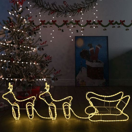 Vidaxl Vánoční dekorace sobi a sáně venkovní 576 LED diod