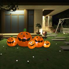 Greatstore Nafukovací rodina dýní Halloween s LED 1,8 m