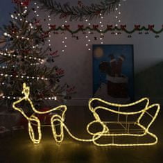 Greatstore Vánoční dekorace sobi a sáně venkovní 252 LED diod