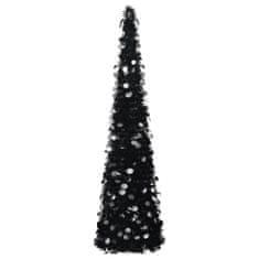 Greatstore Rozkládací umělý vánoční stromek černý 180 cm PET