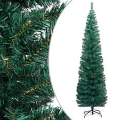 shumee vidaXL Slim umělý vánoční stromek se stojanem, zelený, 210 cm, PVC