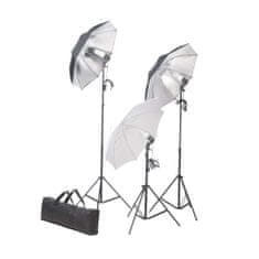 Greatstore Foto studio set s lampami, deštníky, pozadím a odraznou deskou