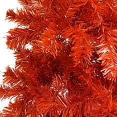 Greatstore Úzký vánoční stromek s LED diodami červený 210 cm
