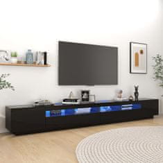 Greatstore TV skříňka s LED osvětlením černá s vysokým leskem 300x35x40 cm