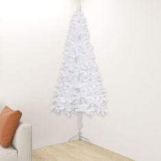 Greatstore Rohový umělý vánoční stromek bílý 240 cm PVC