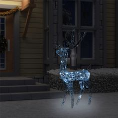 shumee Vánoční dekorace akrylový sob 140 LED 120cm studené bílé světlo