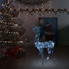 shumee Vánoční dekorace akrylový sob 140 LED 120cm studené bílé světlo