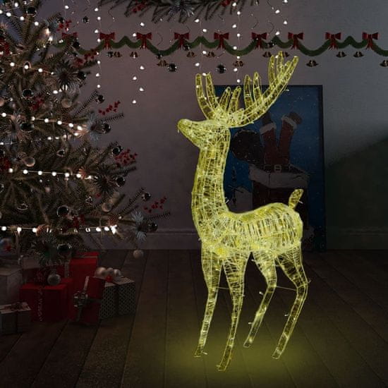 Greatstore XXL Akrylový vánoční sob 250 LED diod 180 cm teplé bílé světlo