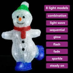 Vidaxl Vánoční akrylový sněhulák s LED vnitřní i venkovní 30 cm