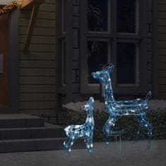 Greatstore Vánoční dekorace akrylová sobí rodina 160 LED diod studená bílá