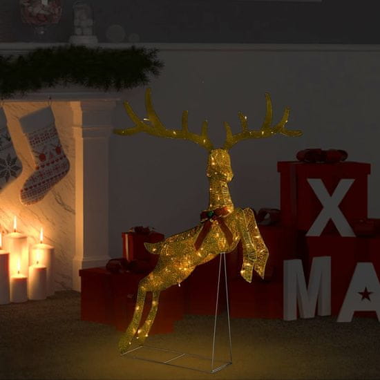 Vidaxl Vánoční dekorace létající sob 120 LED teplé bílé zlatá