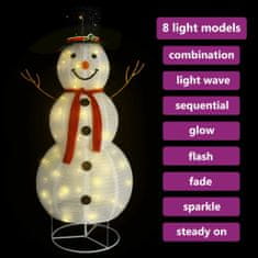 Vidaxl Dekorativní vánoční sněhulák s LED luxusní tkanina 180 cm