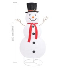 Vidaxl Dekorativní vánoční sněhulák s LED luxusní tkanina 180 cm
