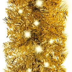 Greatstore Vánoční girlanda s LED světýlky 5 m zlatá