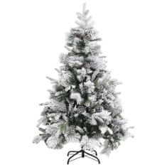 Greatstore Vánoční stromek se sněhem a šiškami 150 cm PVC a PE