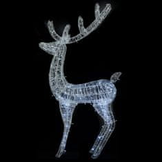 Greatstore XXL Akrylový vánoční sob 250 studených bílých LED diod 180 cm