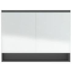 Vidaxl Koupelnová skříňka se zrcadlem 80 x 15 x 60 cm MDF šedá