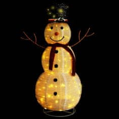 shumee Dekorativní vánoční sněhulák s LED luxusní tkanina 120 cm