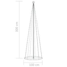 Vidaxl Vánoční stromek kužel 330 teplých bílých LED diod 100 x 300 cm