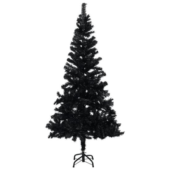 Greatstore Umělý vánoční stromek se stojanem černý 120 cm PVC