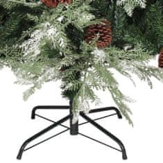 Vidaxl Vánoční stromek se šiškami zelenobílý 150 cm PVC a PE