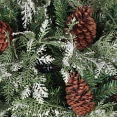 Greatstore Vánoční stromek se šiškami zelenobílý 120 cm PVC a PE
