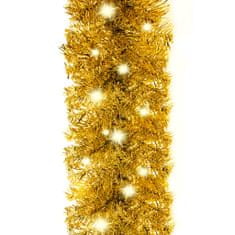 Greatstore Vánoční girlanda s LED světýlky 5 m zlatá