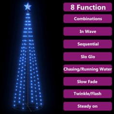 Greatstore Vánoční stromek kužel 136 modrých LED světel 70 x 240 cm