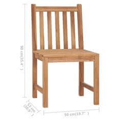 Vidaxl Zahradní židle 2 ks s poduškami masivní teakové dřevo