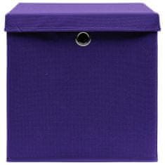 Greatstore Úložné boxy s víky 4 ks fialové 32 x 32 x 32 cm textil