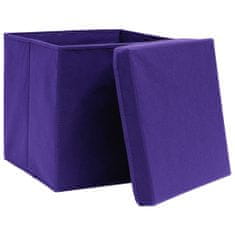 shumee Úložné boxy s víky 4 ks fialové 32 x 32 x 32 cm textil