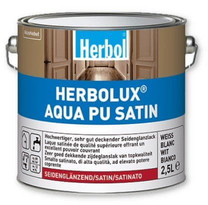 Herbol Herbolux AQUA PU Satin - bílý polomatný email 2,5 l