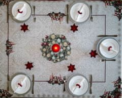 Dům Vánoc Vánoční ubrus s motivem Ozdobený věnec 140x260 cm