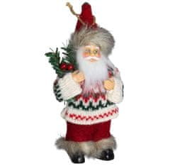 Dům Vánoc Ozdoba na stromeček Santa ve svetru s dárky 18 cm