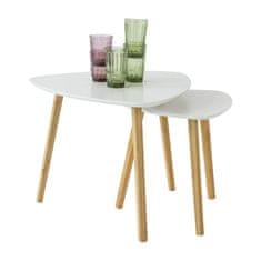 SoBuy FBT74-W sada 2 postranních stolů konferenční stolek bambus