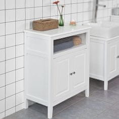 SoBuy FRG204-W Koupelnová komoda Koupelnová skříňka Příborník předsíňka Koupelnový nábytek Bílá 69x80x33cm
