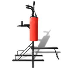 Vidaxl Posilovací věž s lavicí na břišní svalstvo a boxerským pytlem