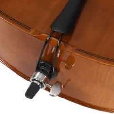 Greatstore Cello set s obalem a smyčcem z přírodních žíní tmavé dřevo 4/4