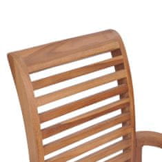 Greatstore Jídelní židle 4 ks béžové podušky masivní teak
