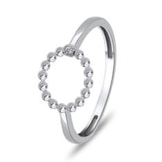 Brilio Silver Moderní dámský prsten s čirým zirkonem RI009W (Obvod 50 mm)