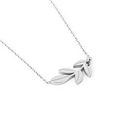 Vuch Elegantní ocelový náhrdelník Silver Big Leaf