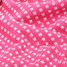 Vidaxl Bavlněný přehoz se čtverečky 220 x 250 cm růžový
